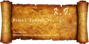 Kuszi István névjegykártya